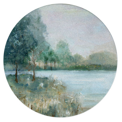 Tranquil Landscape Single Round Sandstone Coaster Create Your Own Set