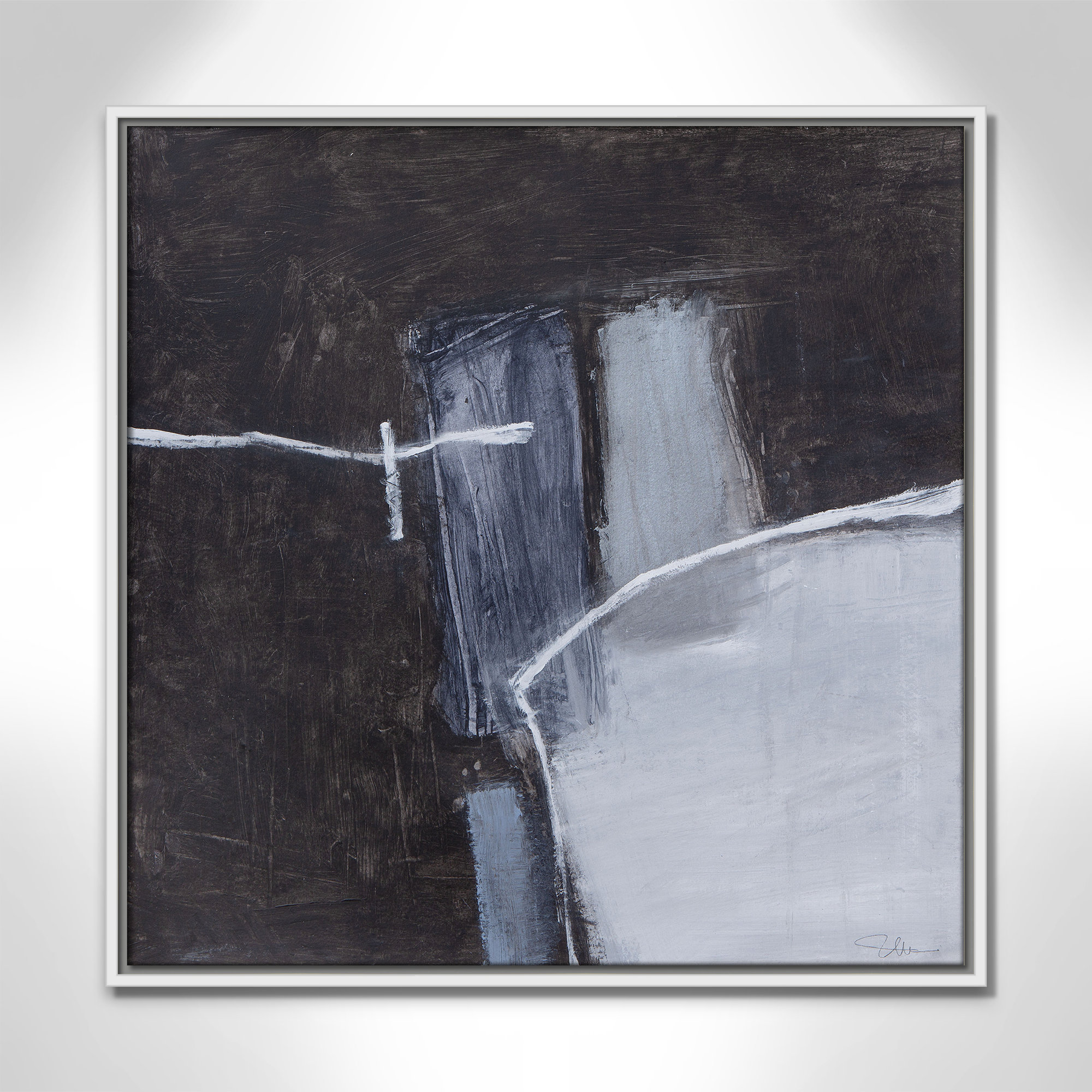 Graphite Gemstones I Print by Casa Fine Arts, White, 25.5" H x 25.5" W