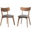Chaises de salle à manger rembourrées Putnam avec dossier courbé et pieds en bois d'hévéa-503311884-503311887