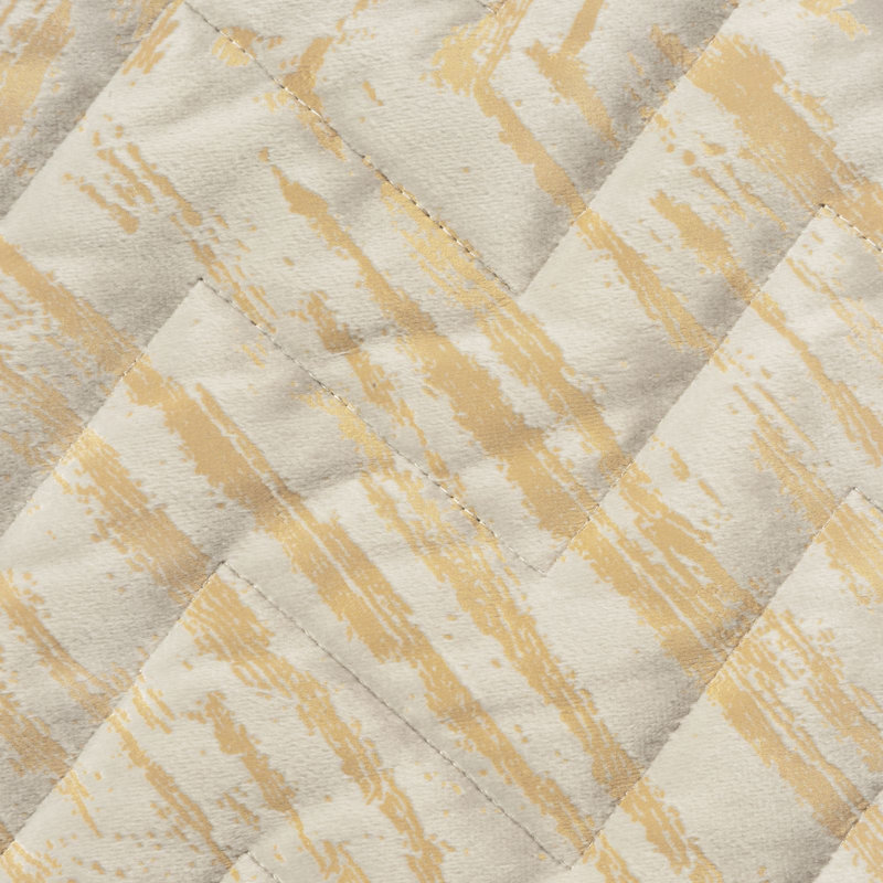 Gasha Polyester Geometric Shapes Bedspread, W170 x L210cm, Cream