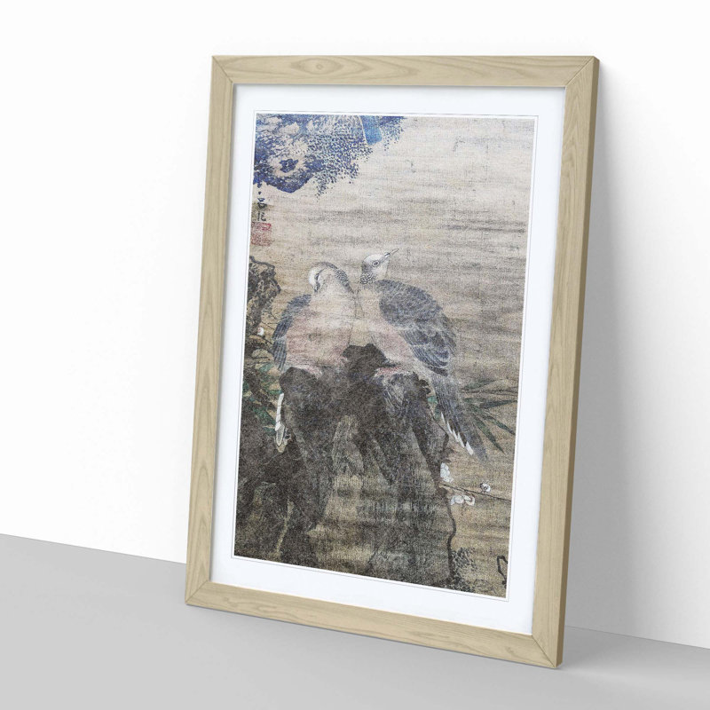 Birds by Lu Ji - Framed Print, Oak, 60cm H x 40cm W x 2cm D