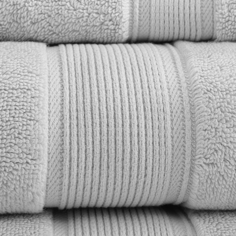 Cotton Bath , 8 Piece Towel Set, Silver