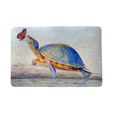 Watercolor Sea Turtles Door Mat, Indoor Outdoor Non-slip Rubber