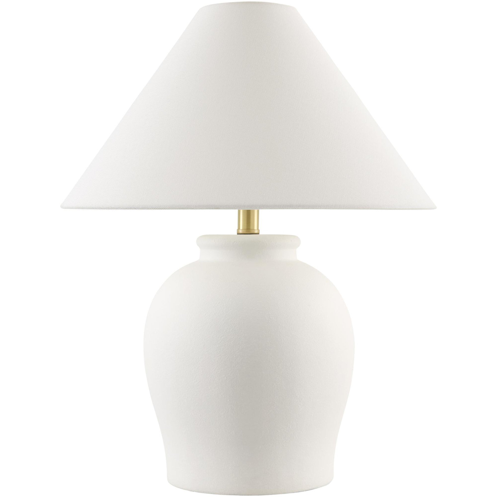 Chemise 22" Ceramic Table Lamp, White, Classic Linen