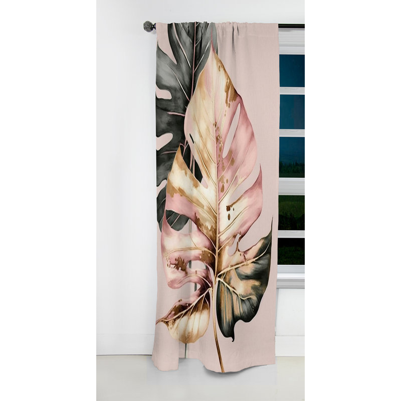 Kaylin - Rideau de fougères - Rideau occultant à motif floral - 1 panneau, L 52 po x L 90 po