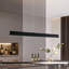 46.5" Black Island Linear Pendant Light Integrated Led Modern Led Linear Chandelier For Kitchen Island