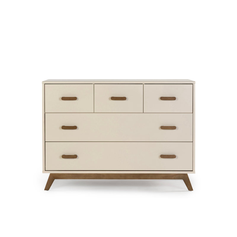 Soho 5-drawer dresser, Almond Milk/Walnut