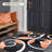 Modern Abstract Orange Mat - Soft Polyester Mat With Non-Slip Rubber Backing, Machine Washable Large Area Mat For Living Room, Bedroom, Hallway, Cafe - Contemporary Floor Mat For Home & Commercial Spaces, Durable Easy-Clean Indoor/Outdoor Mat-978663219