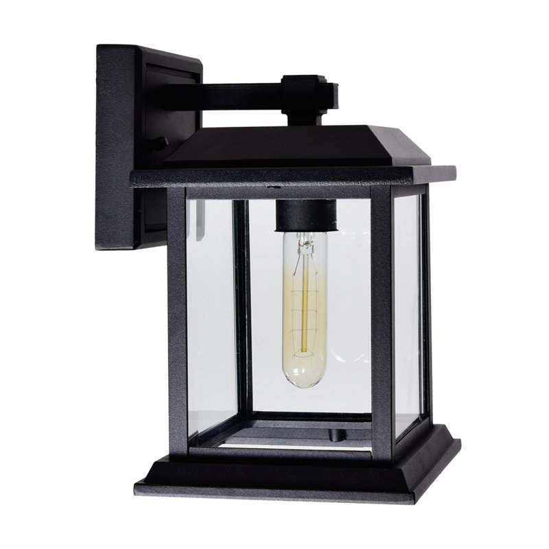 Lanterne murale d'extérieur traditionnelle 1 lumière de 10 po pour porche, patio et jardin Kinder, H 10 po x l 7 po x P 8 po