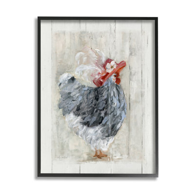 " Farm Chicken In Traditional Brim Hat Chic Bird " by Sally Swatland