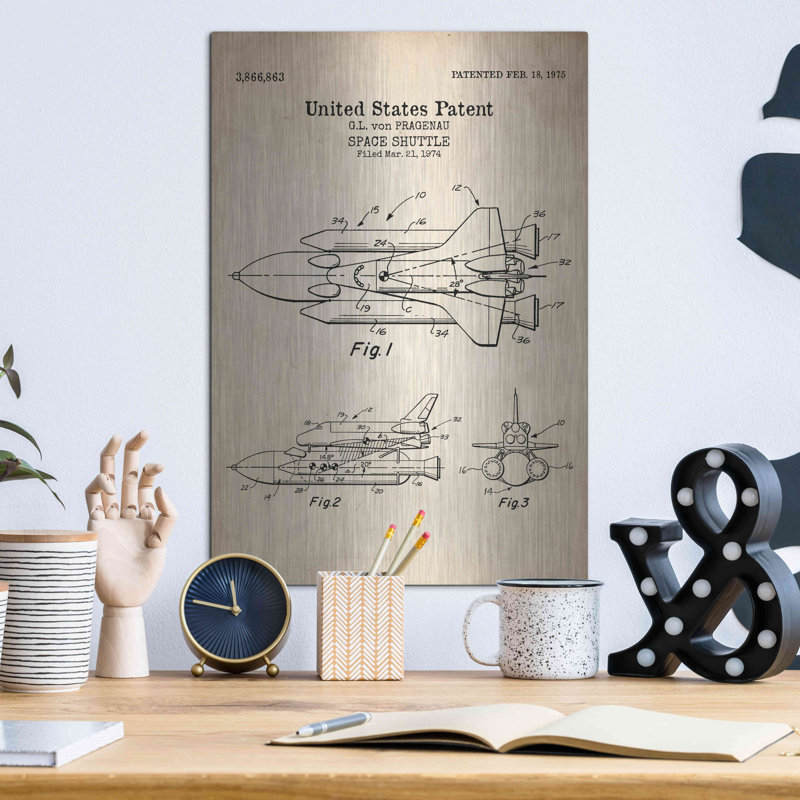 "Parchemin breveté" par Luxury Metal Portfolio, H 16 po x l 12 po