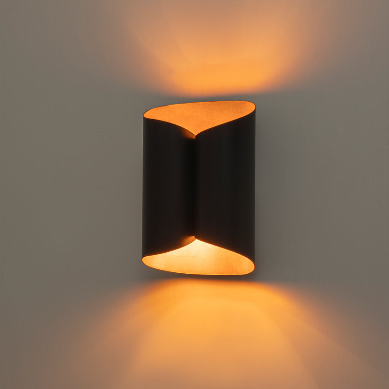 Dimmable Curl Up/Down Metal Flush Mounted Sconce