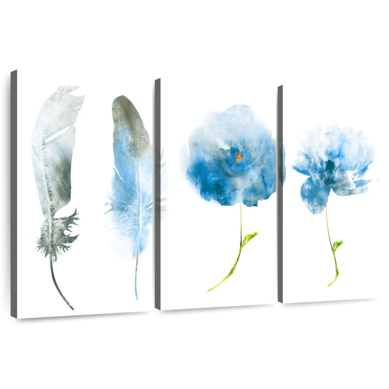 Fleurs bleues Harnek Airy, H 24 po x l 38 po