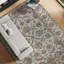 Tapis ivoire et doré de haute qualité noué à la main-106953584