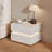 2-Drawer LED Smart White Nightstand with Wireless Charger for Bedroom-1743599919