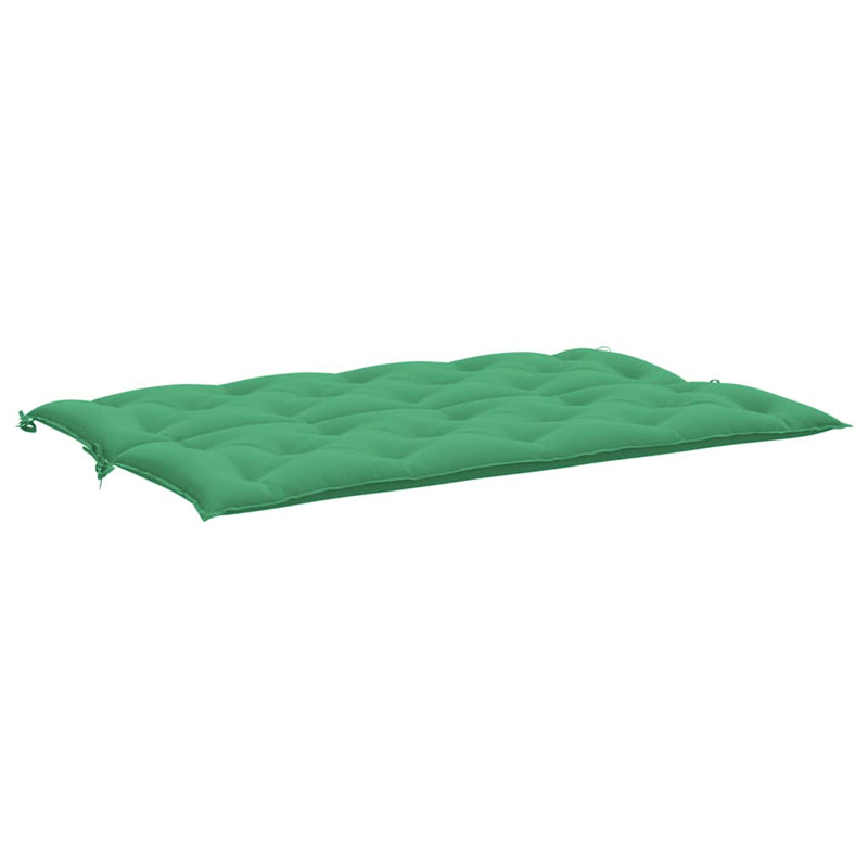 Garden Bench Cushion Set of 2 Green Oxford Fabric 100 Percent Polyester Outdoor Seating Pads, Fabric - Green