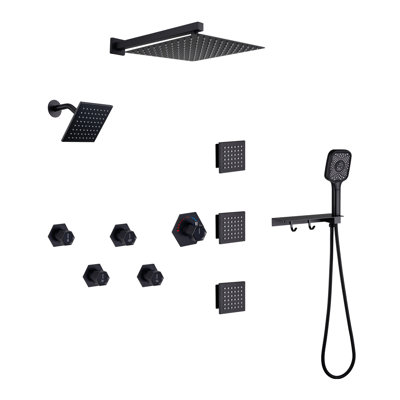 AquaRhapsody Thermostatic Complete Shower System with Rough in-Valve
