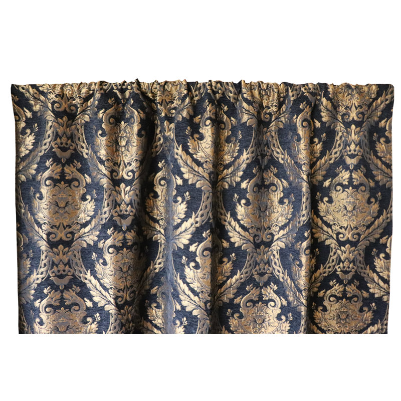 Starri Room Darkening Curtain Single Panel, Gold/Black, 56" W x 120" L