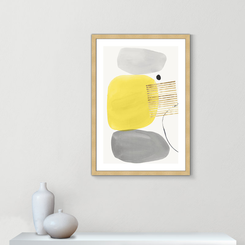 Yellow Pistachio Dreams - reproduction de cadre photo, H 36 po x l 26 po x P 2 po, Cadre brun