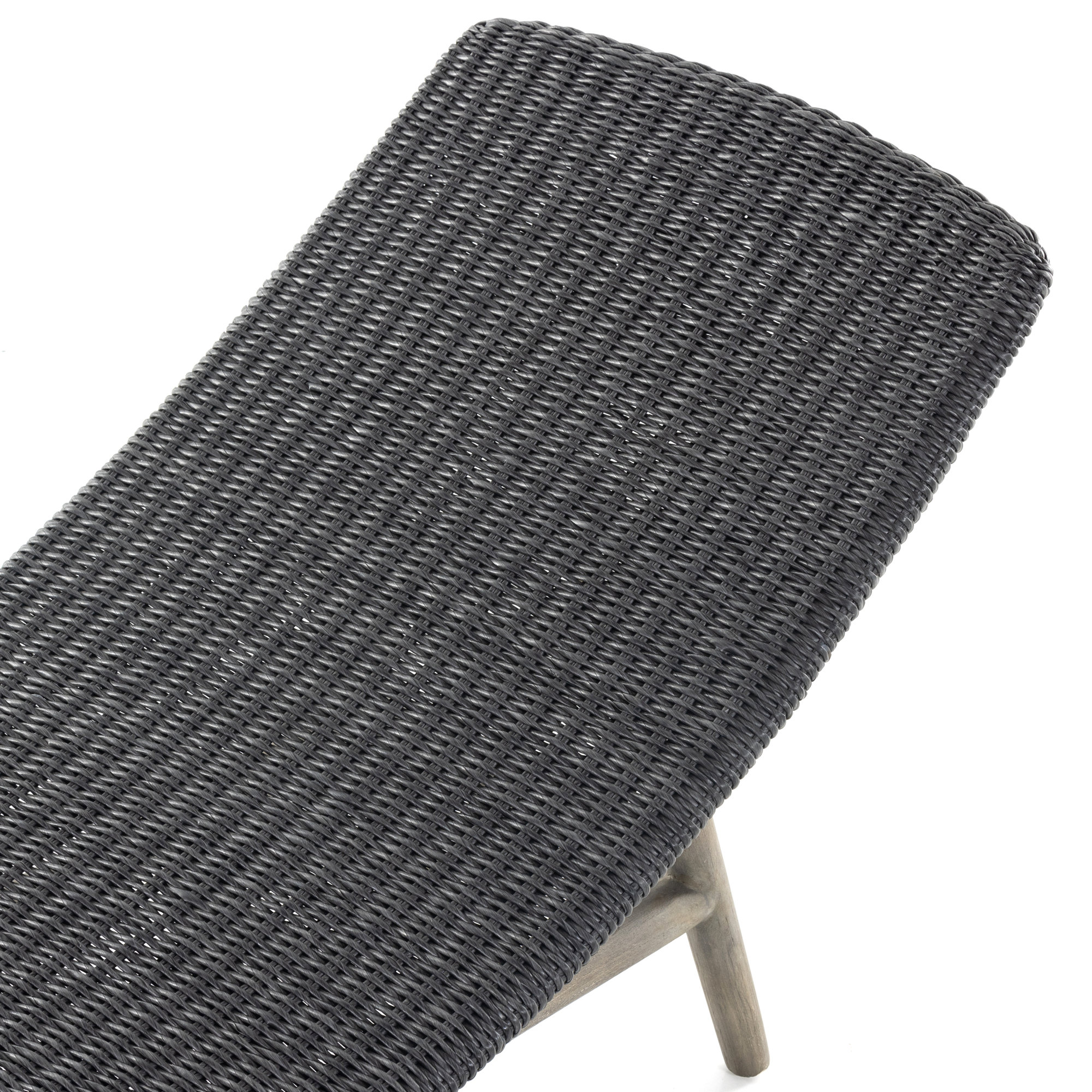 Janine 24'' Outdoor Teak Chaise Lounge, Weathered Gray Teak, Coal