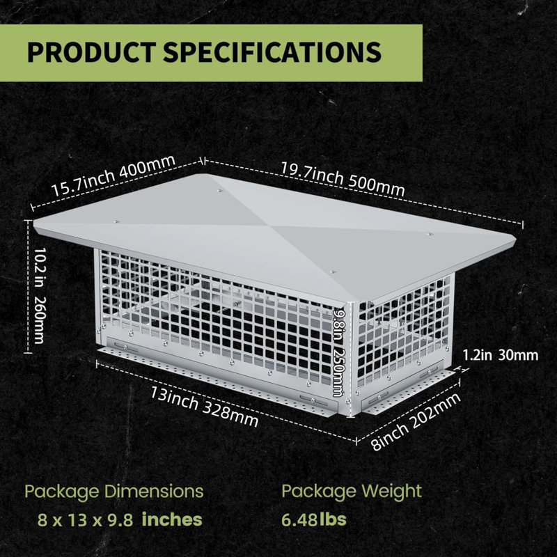 33cm x 20cm Fire Pit Lid, 25cm H x 33cm W x 20cm D