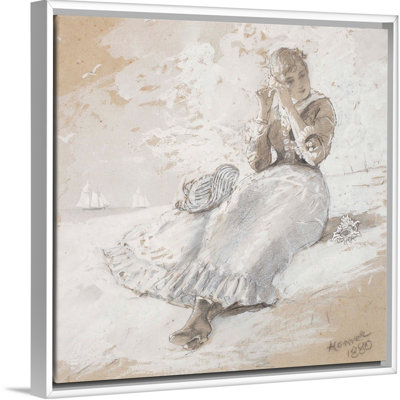 «Girl with Shell at Ear, 1880» par Winslow Homer - reproduction d'art sur toile
