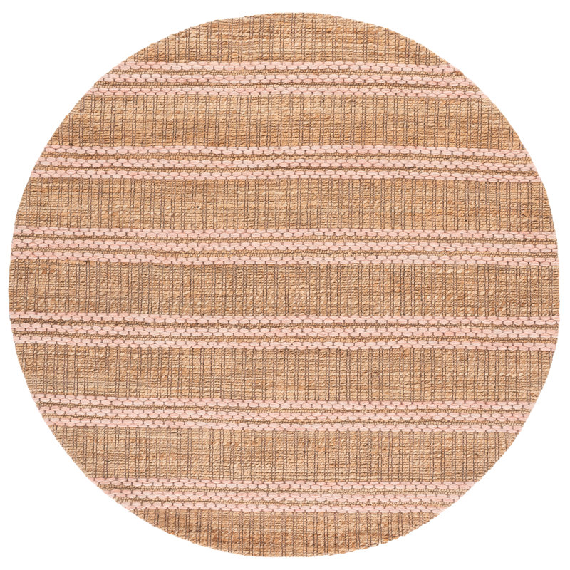Martha Stewart 9525 Hand Tufted 40% Jute; 40% Wool; 20% Cotton Striped Rug, Round 6'