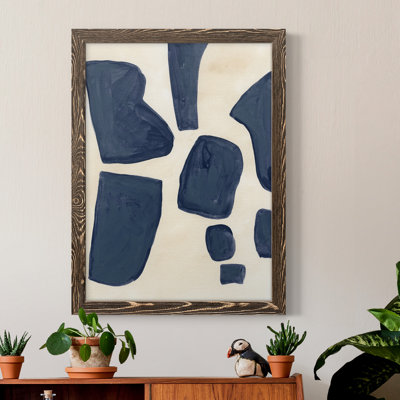 Pièces bleues I, toile encadrée de qualité supérieure - prête à être accrochée