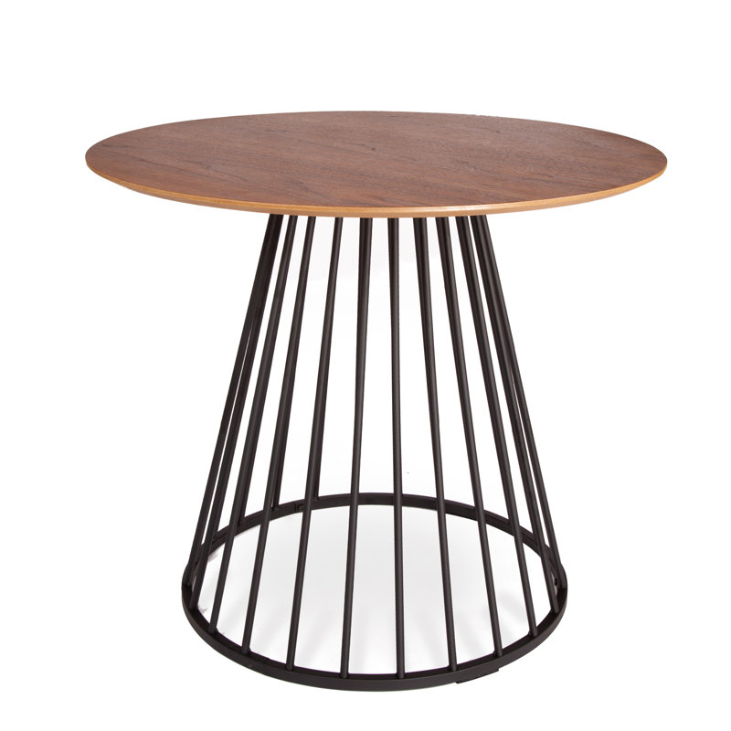 Stonecrest Walnut Round Wood Top Dining Table with Steel Base, H75 x L120 x W120cm