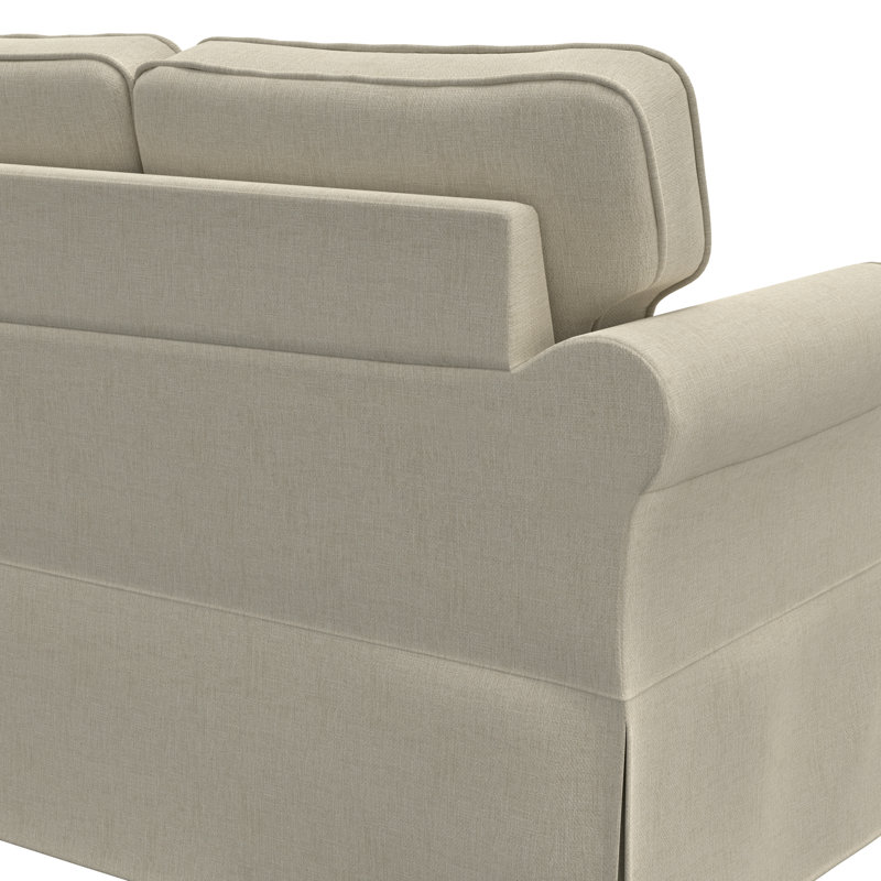 Alonnie 75" Wide Reversible Sofa & Chaise, Cream 100% Polyester