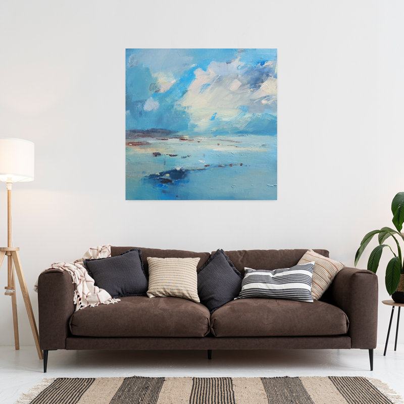 Paysage marin abstrait à marée basse, H 36 po x l 36 po