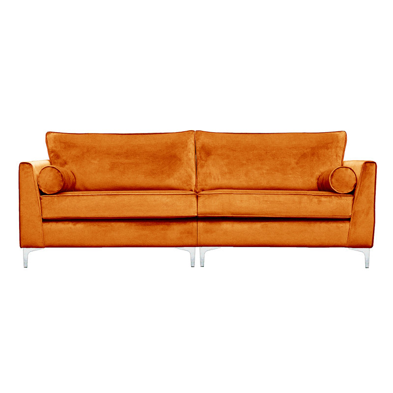 Giancarlo 4 Seater Velvet Sofa, Burnt Orange