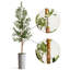 Arbre artificiel dans un pot de fleurs moderne, décoration d'arbre en soie d'olivier artificiel (pot et arbre)-407143823-424482374