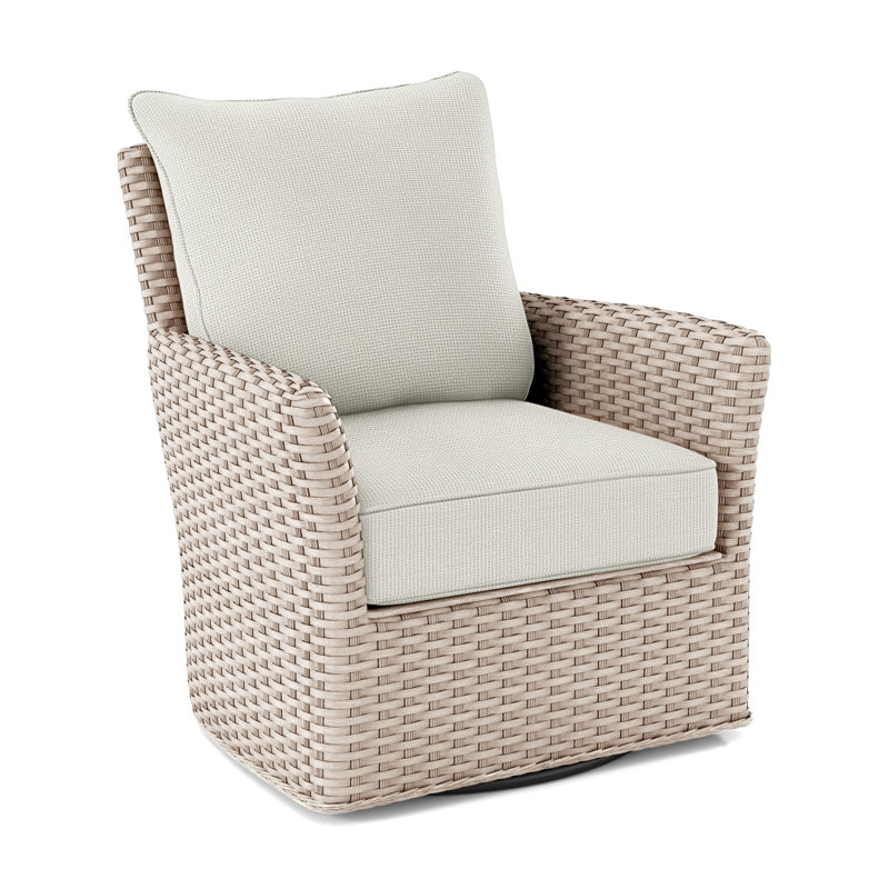 Lanai Upholstered Swivel Armchair, Vanilla Crypton Performance; 0822-91, Willow