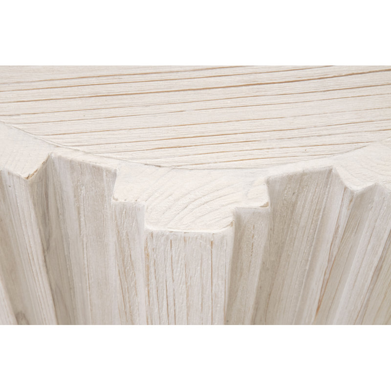 Table de bout cylindrique Carley de 20,75 po de hauteur Carley, Blanc délavé