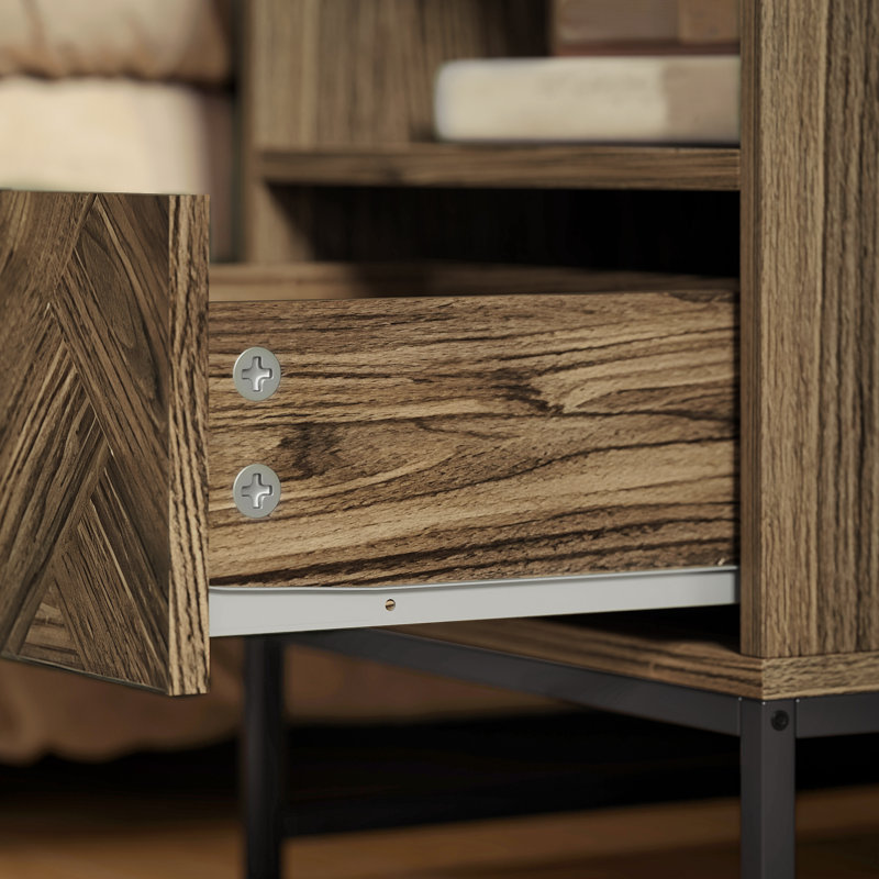 40cm W Steel Bedside Table