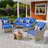 Harper Wicker 7 - Person Patio Conversation Set with Cushions-1507059022