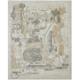 Studio Glyphs by Katie Merz Sandstone Gray Wool Handcrafted Area Rug