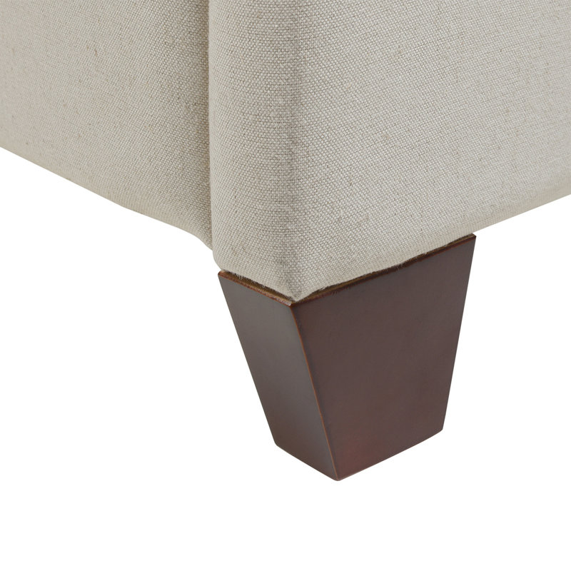 Lit plateforme tapissier très grand Naveen, Lin beige clair