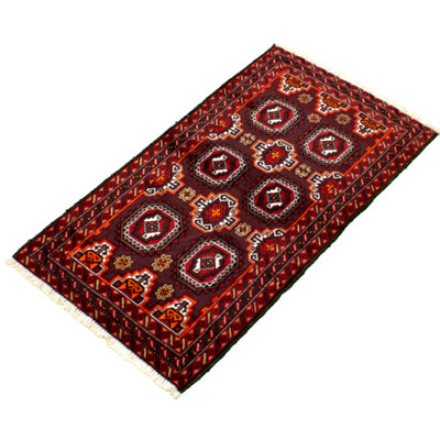 One-of-a-Kind 3'7" X 6'11" 1980s Wool Area Rug in Dark Brown