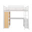 Structure de lit mezzanine en bois avec bureau, grandes tablettes et échelle multifonctionnelle-1379187886-1379187887