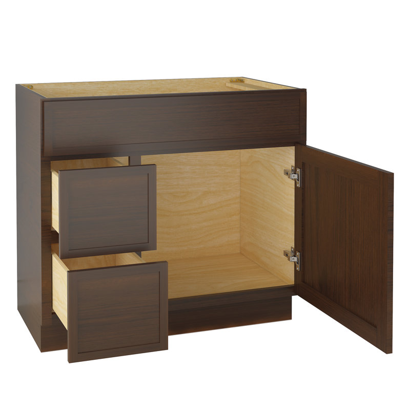 36'' Single Bathroom Vanity Base Only, Brown