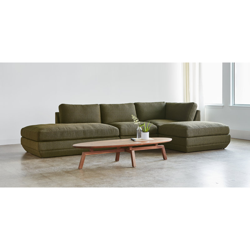 Podium Modular 4-Piece Lounge Sectional B, Right Hand Facing, Copenhagen Terra