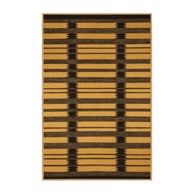  Tapis lavable rayé brun foncé