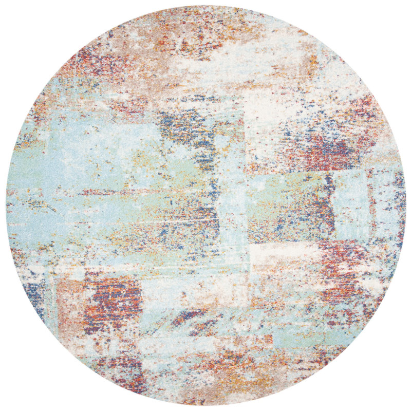 Kallie Performance Abstract Rug, Round 6'7"