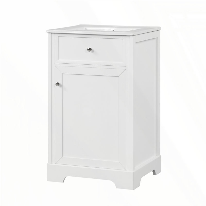 Meuble-lavabo de 20 po avec lavabo, Blanc