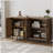 63-inch Walnut Wood Edge Table Sideboard with Storage, Grated Striped 4-Door Sideboard, Multi-functional Decorative Cabinet, Suitable for Dining Room, Living Room, Entrance, Kitchen
