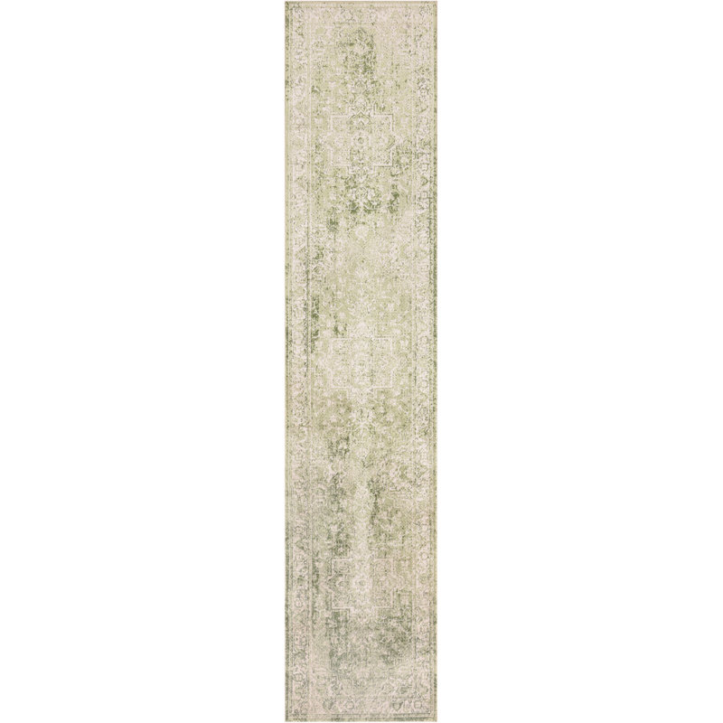 Tapis ivoire lavable à la machine Haydel, Tapis de couloir 2 pi 2 po x 10 pi