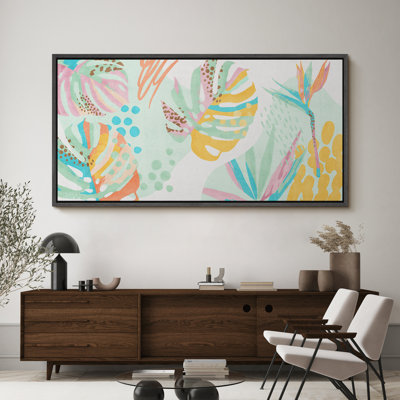 «Abstract Botanical Mid Century Shape», reproduction d'aquarelle sur toile encadrée sur toile