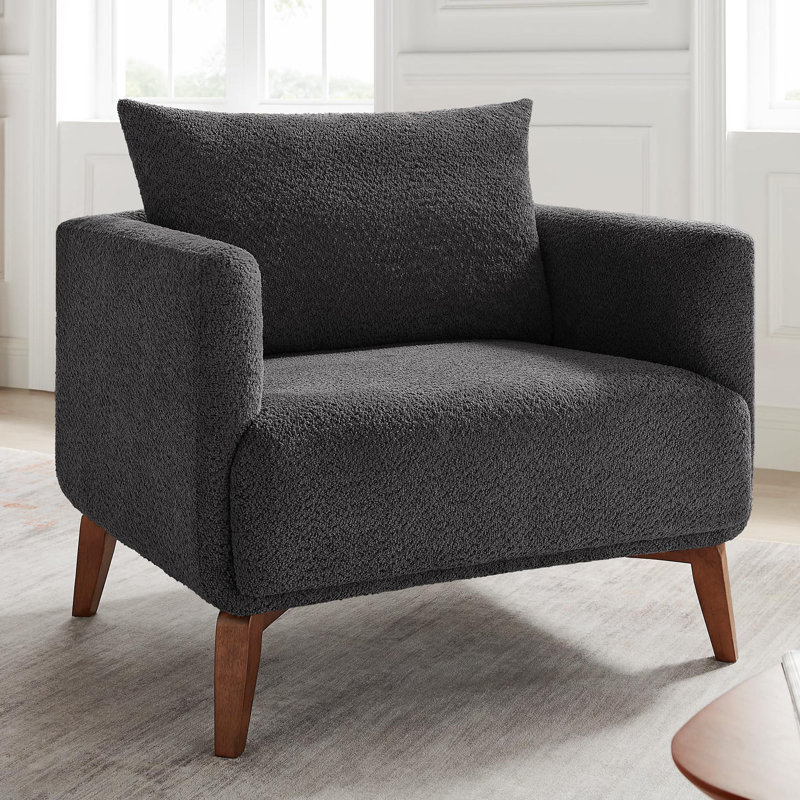 Chaise avec accoudoirs rembourrés 37 po, Gris